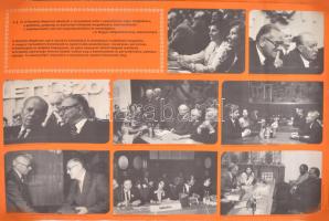 3 db nagy méretű szocialista propaganda plakát. termelési eredmények, találkozók külföldi vezetőkkel. 70x90 cm