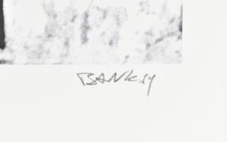 Banksy: Girl with balloon. Ofszet litográfia, papír, jelzett a nyomaton, "POWPrintmaking" ...