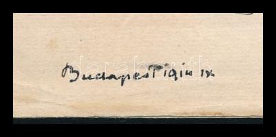 Magyar Mannheimer Gusztáv (1859-1937): Lány. Tus, papír, jelzett, lap széle sérült és kissé foltos, ...