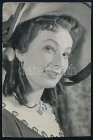 Petress Zsuzsa (1928-2011) színésznő aláírása az őt ábrázoló kép hátoldalán