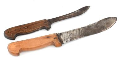 2 db régi hentes kés, h: 32,5 cm és 26,5 cm