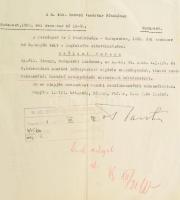 1938 M. Kir. Honvéd Vezérkar Főnökének szóló, Szálasi Ferenc. (1897-1946) ny. áll. őrnagy, politikus...