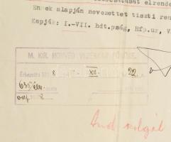 1938 M. Kir. Honvéd Vezérkar Főnökének szóló, Szálasi Ferenc. (1897-1946) ny. áll. őrnagy, politikus...