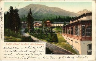 1901 Tátrafüred, Ótátrafüred, Altschmecks, Stary Smokovec (Magas-Tátra, Vysoké Tatry); látkép. Cattarino kiadása / general view (EB)