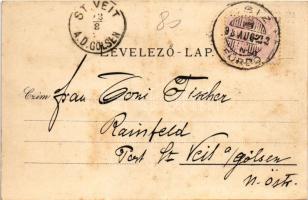 1898 (Vorläufer) Csíz, Csízfürdő, Kúpele Ciz; Kútház ivócsarnokkal, Vendéglő, fürdőház és lakházak, ...