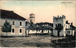 Leibic, Leibicz, Leibitz, Lubica; Római katolikus templom, Tűzoltótorony, Tűzoltószertár / Catholic church, firefighter depot, fire tower (EK)