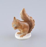 Drasche porcelán mókus, kézzel festett, jelzett, hibátlan, m: 13 cm