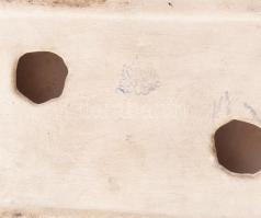 Bodrogkeresztúri könyves bagoly, kézzel festett, jelzett, sérült, javított, 13x9,5x12 cm