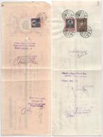 ~1929-1943. 14db-os váltó-tétel, kitöltve, bélyegzésekkel, több darab okmánybélyegekkel T:III