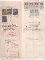 ~1929-1943. 14db-os váltó-tétel, kitöltve, bélyegzésekkel, több darab okmánybélyegekkel T:III