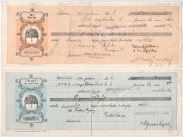 ~1929-1943. 14db-os váltó-tétel, kitöltve, bélyegzésekkel, több darab okmánybélyegekkel T:III