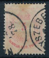1874 5kr A13 MAGYAR KIR. POSTA felirat álkettősnyomatával (rozsda / stain)