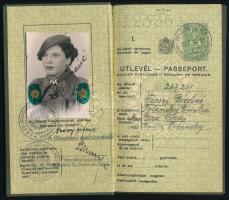 1941 Magyar Királyság által kiállított fényképes útlevél / Hungarian passport