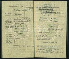 1941 Magyar Királyság által kiállított fényképes útlevél / Hungarian passport