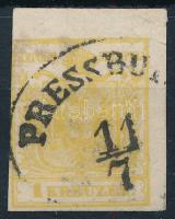 1850 1kr sárga PRESSBU(RG)