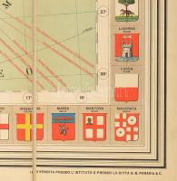 1920 Olaszország közigazgatási és vasúti térképe. Carta Politico-amministrativa del Regno D'Ita...