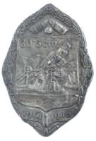 Osztrák-Magyar Monarchia 1916. 30,5cm - 1914-1916 305mm-es Skoda Mozsárágyút ábrázoló tüzérségi Zn sapkajelvény (40x28mm) T:1- / Austro-Hungarian Monarchy 1916. 30,5cm - 1914-1916 Zn cap badge depicting 305mm Heavy Skoda Mortar (40x28mm) C:AU