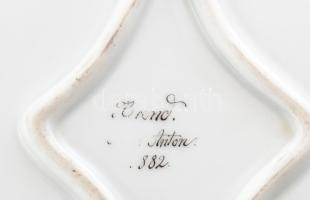 Óherendi, Herendi pecsenyéstál. 1882. Herend Anton jelzéssel. (Karl Anton) Kézzel festett, jelzett, ...