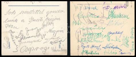 1949-1952 Csehországból hazaküldött 2 db képeslap, Sebes Gusztáv (1906-1986) labdarúgó, az Aranycsap...