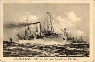 1923 Salonschnelldampfer "HERTHA" / German express steamer, steamship s: Willy Stöwer (EK)