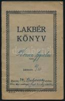 1947 Lakbérkönyv Bulovszky-Rippl Rónai utca