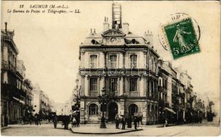 1917 Saumur, Le Bureau de Postes et Télégraphes / post and telegraph office, tram (Rb)