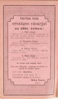 A "Borászati Lapok" zsebnaptára az 1901. évre. Szerk.: Drucker Jenő. Kiadja a "Borász...