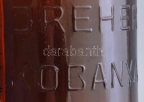 Dréher Kőbánya, szögletes üveg, hibátlan, címke nélkül, m: 21,5 cm