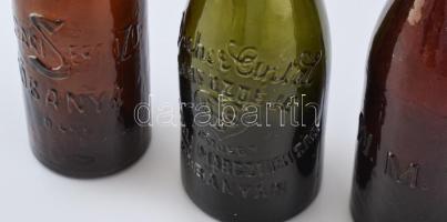 4db üveg,(W.M.T., Weisz Mór és Társa töltése Gyulán, Dréher Antal serfőzdéje védjegy kiviteli márczi...