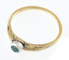 Arany (Au/14k) gyűrű kolumbiai smaragddal, méret: 53, bruttó: 1,6 g
