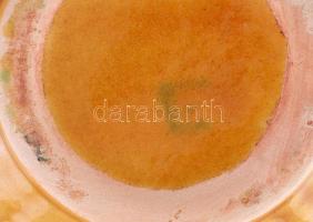 Kukorica formájú boros szett, 4 személyes, kerámia, jelzés nélkül, kopásokkal, m: 7,5-18,5 cm