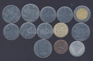 Kis vegyes fémpénz tétel, 13db, olasz, angol, indiai, benne beváltható nominál, kis fémdobozban T:2,...