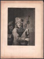David Teniers után, Abel Lurat (1829-1890) metszése: Louie. Rézkarc, papír, jelzett a metszeten. 22x16 cm