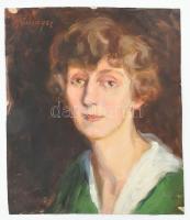 Humayer Oszkár (?-?): Fiatal hölgy portréja, 1910-es évek. Olaj, vászon, jelzett. Vakráma nélkül. 38x33 cm