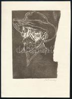 Kőhegyi Gyula (1933- ): Vincent van Gogh holland festőművész. Klisé, papír. Jelzett. 15x11cm