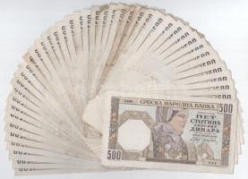 Szerbia / Német megszállás 1941. 500D (43x) + 1942. 500D (44x) Mindkét kiadás között néhány közeli é...