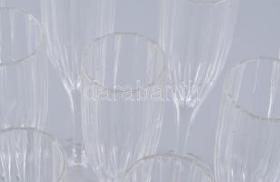 9db Nachtmann pezsgőspohár, kristály, jelzett, m: 23,3cm