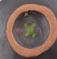 Tök mintás retro tálka. Mázas kerámia, jelzett. Hibátlan. d: 12 cm