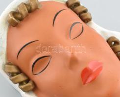 Imperial Thomasch bécsi kerámia fej, fali, jelzett, hibátlan, 24,5x15cm