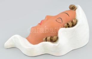 Imperial Thomasch bécsi kerámia fej, fali, jelzett, hibátlan, 24,5x15cm