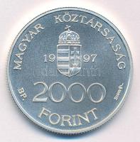 1997. 2000Ft Ag "Integráció az EU-ba-EURO I" kapszulában, tanúsítvánnyal T:BU Adamo EM147