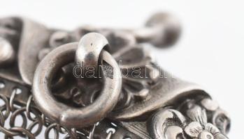 Ezüst (Ag) aprótartó, jelzett, 8x5cm, nettó: 28,8g