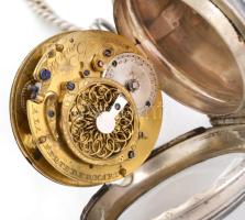 Ezüst (Ag) tokos Brousse A la Ferté Bernard, láncos / spindlis zsebóra, tok jelzett: párizsi jel. Sz...