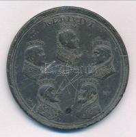 Olasz Államok / Pápai Állam 1782. "VI. Pius Pápa Bécsi látogatása" kétoldalas fém emlékére...