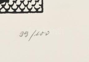 Joseph Kádár (1936-2019): Dualista kompozíció. Szitanyomat, papír, jelzett, számozott (99/100), háto...