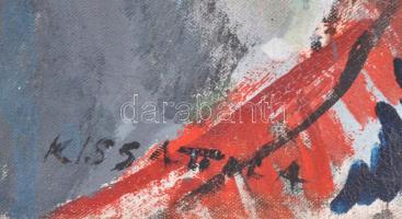 Kiss Attila (1941-): Virágcsendélet III. Olaj, vászon. Jelezve jobbra lent, hátoldalán autográf feli...