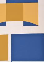 Mark (Márkus), Anna (1928-): Geometrikus kompozíció, 1990. Szitanyomat, papír, jelzett, művészpéldán...