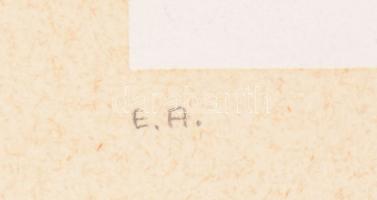 Mark (Márkus), Anna (1928-): Geometrikus kompozíció, 1990. Szitanyomat, papír, jelzett, művészpéldán...