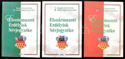 Elszármazott Erdélyiek Névjegyzéke. 3 kötet. Szerk.: Domokos István. Bp., 2003-2005, Hungária Ügyviteli Iroda-Erdélyi Magyarok Egyesülete. Kiadói papírkötés.