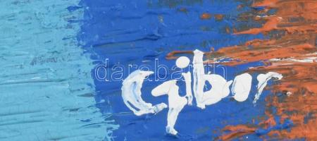 Czibor Ildikó (1969- ): Rezonancia, 2020. Olaj, farost, jelzett, 40×50 cm